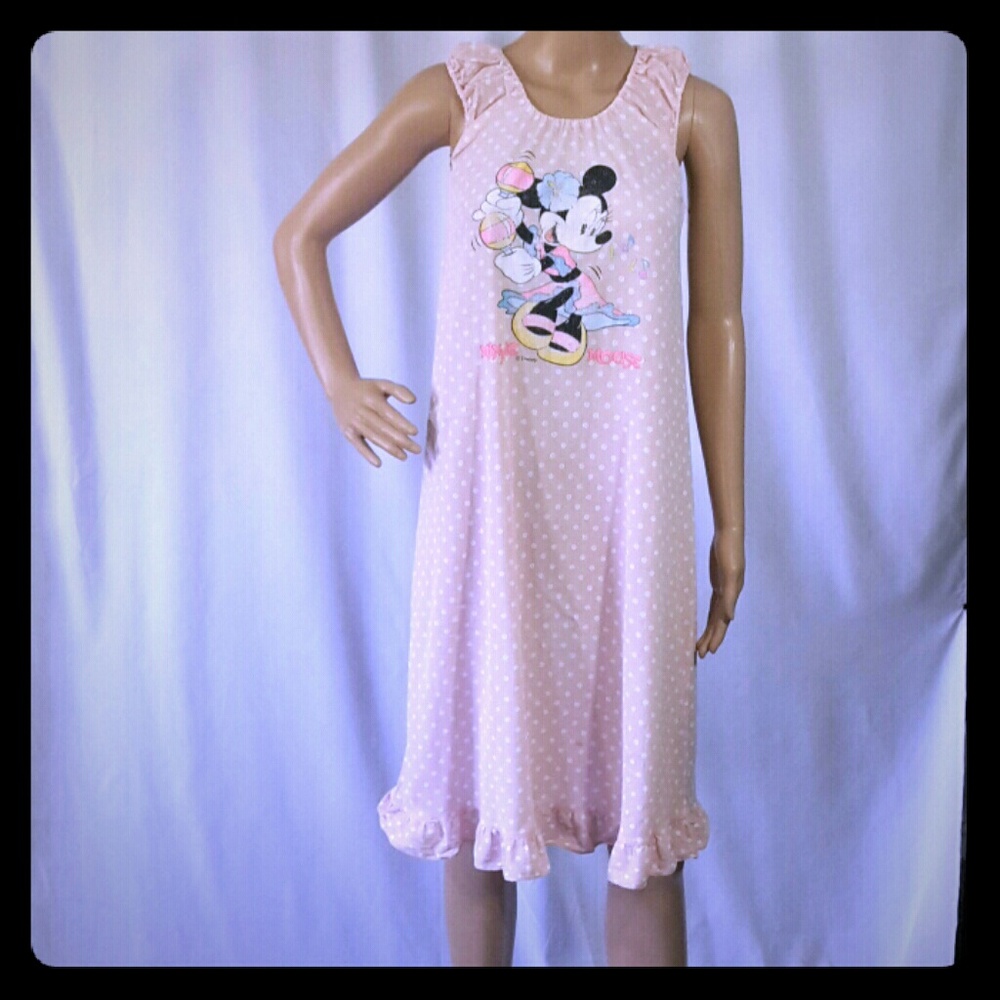 VIntage 1970-80 MINNIE MOUSE Luau Polka Dot Night Gown